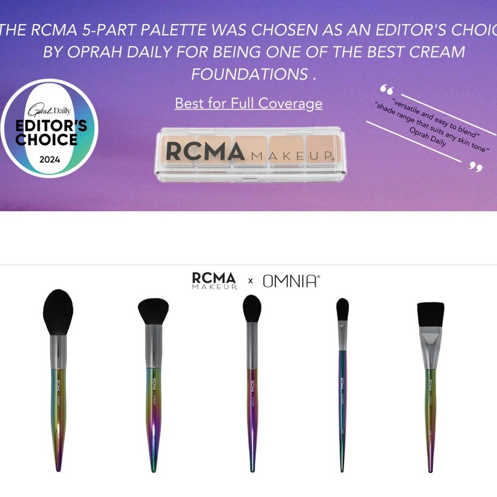 RCMA x OMNIA Iridescent Makeup Brush Set